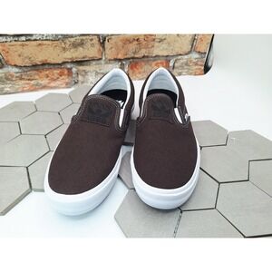 VANS BMX Slip On Dakota Roche Brown White‎ Skate Shoes Mens Sz 8 Dark Chocolate
